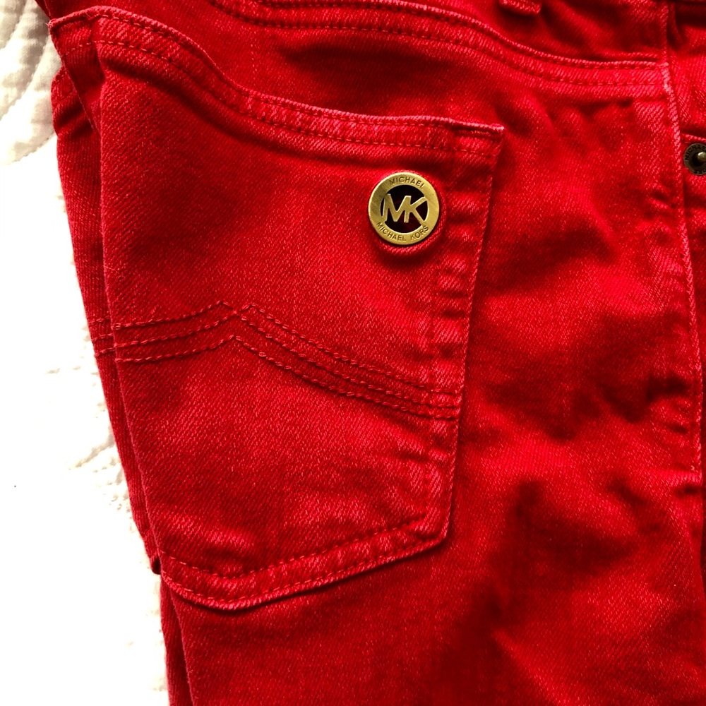 Michael Kors Ladies Red Denim Pants SZ 8 - Picture 2 of 13